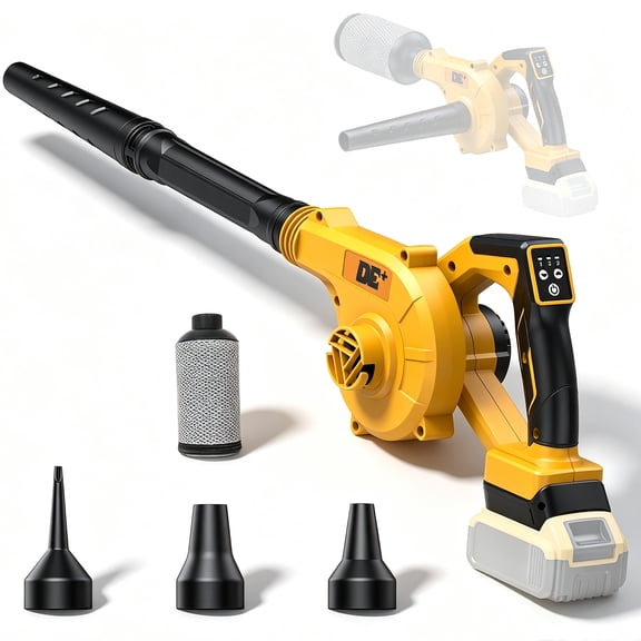 Cordless Leaf Blower for Dewalt 20V Battery, 2-in-1 , 3 Speed 150 mph Lightweight Blower Vacuum for Lawn, Extended Tube Inflator Deflator Tool (Battery Not Included)