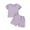 Purple, variant on Odeerbi 6M-4Y Toddler Girls Summer Cotton Pajamas Short Sleeve Tops Shorts Set Soft Loungewear Cute Lettuce Trim Sleepwear Comfortable Two-piece Pajama Set Toddler Girls Clothes