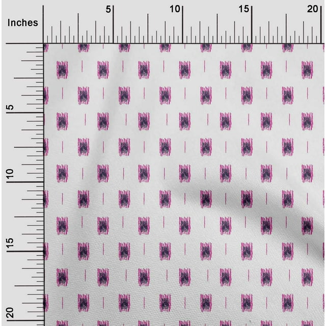 oneOone Georgette Viscose Fabric Brush Stroke Ikat Print Sewing Fabric BTY 42 Inch Wide