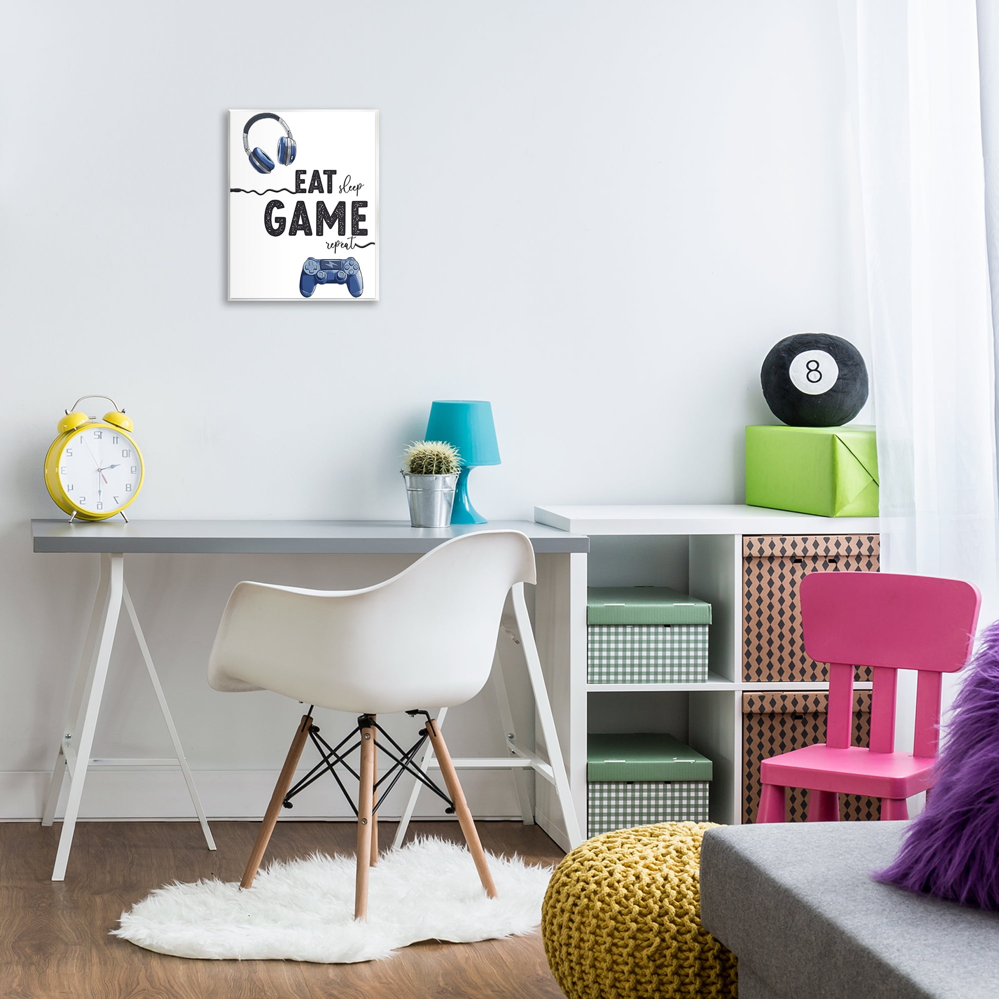 Eat Sleep Game Lifestyle Wall Plaque Art, design by Christine Simpson Art