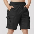 thumbnail image 2 of ZACPNCV Boys School Uniform Shorts with Pockets Jogger Summer Cargo Short for Kids Black 11-12 Years, 2 of 8