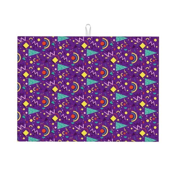 Balery Retro 80s Style Alfombrilla de Secado para Cocina, 18x24 Pulgadas, Súper Absorbente para Platos y Encimeras
