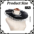 thumbnail image 2 of Cuello falso con volantes de tul negro, estilo renacentista isabelino medieval, plisado, con cordones, capa decorativa, cuello de payaso, 2 of 9