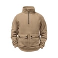 thumbnail image 2 of Frnrwgo Men's Half Zip Pullover Sweatshirt Heavyweight Regular Fit Dual Button Pockets Stand Collar Fall Winter Casual Top, 2 of 7