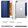 thumbnail image 2 of Poetic Smart Cover with Apple Pencil Holder, Flexible Soft Clear TPU Back, Slim Fit Trifold Stand Folio Front, Lumos X Series, for iPad Mini 5 7.9" 2019, Navy Blue, 2 of 7