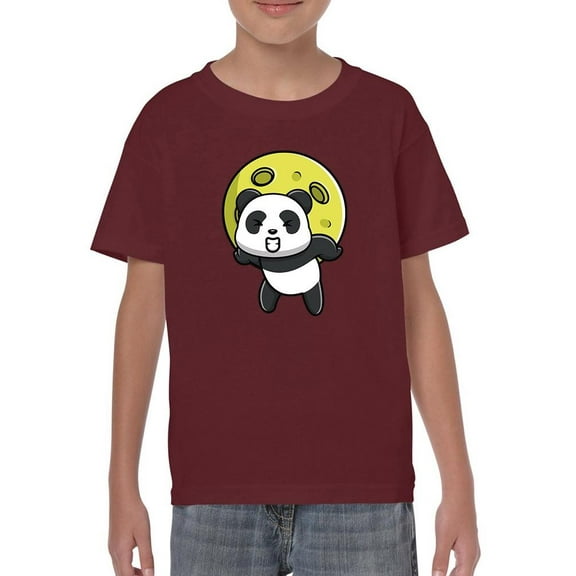 Panda Lifting The Moon T-Shirt Juniors -Image by Shutterstock,  x-Small