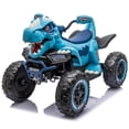 thumbnail image 2 of 12V Dinosaur Kids Ride On Car, 2 Seater Power Ride On Toy for Kids with Remote Control, Bluetooth, USB, 4 Wheel Suspension, Dinosaur Electric Toy Car for Boys and Girls Ages 3-8, Blue, 2 of 7