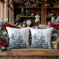 thumbnail image 5 of Christmas Tree Pillow Covers 18x18 Inch Set of 2 Blue Christmas Rustic Decorative Throw Pillows Covers for Couch Sofa Winter Holiday Decor, 5 of 6