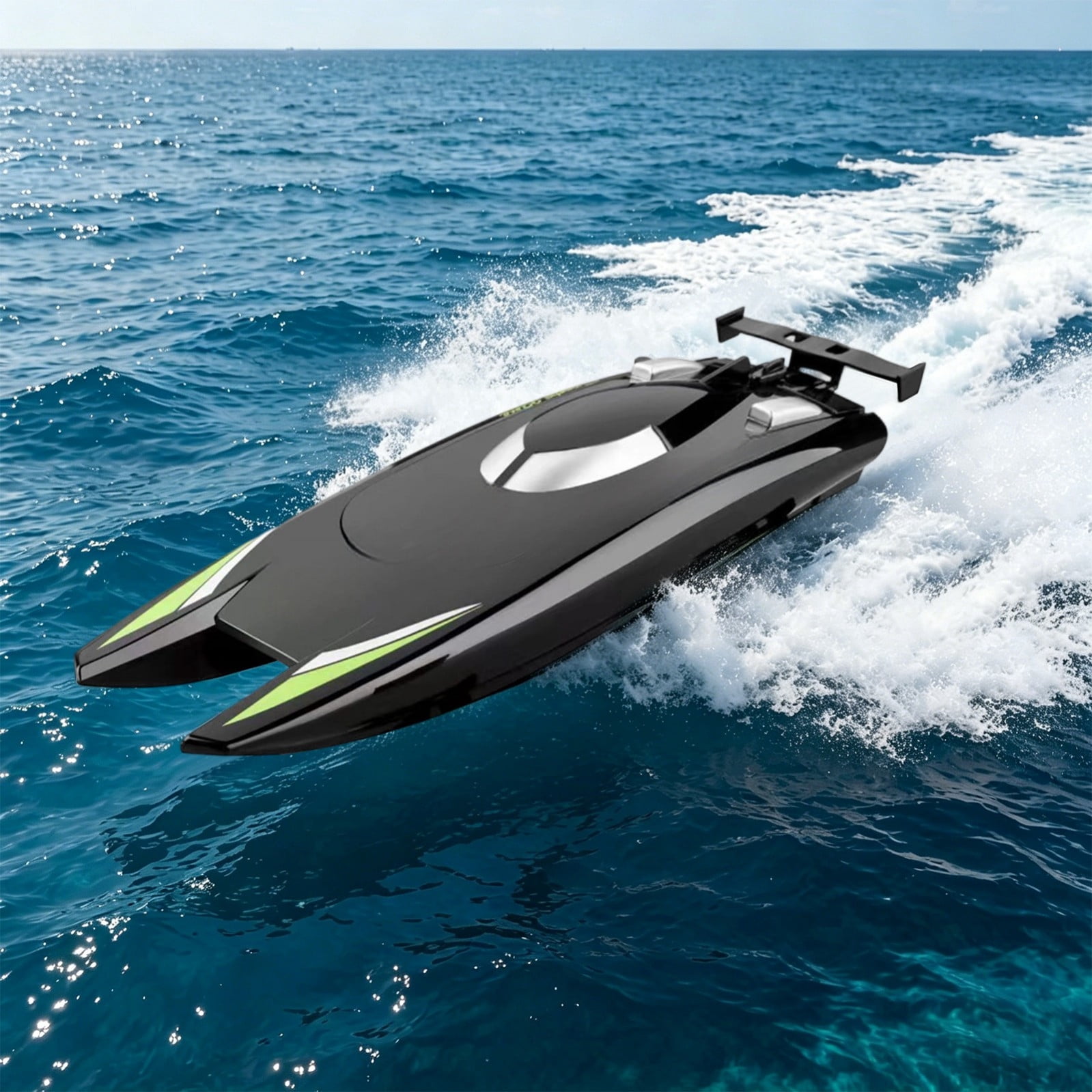 RC Boat High Speed 30+mph 2.4GHz Fast Racing Waterproof Toy for Pool,Black