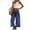 BY26_Navy, variant on Women's Loose Wide Leg Track Pants Drawstring Pockets Elastic Waist Capri Casual Summer Hiking Pants Camel S
