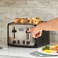 thumbnail image 4 of BLACK+DECKER Black/Silver 4‑Slice Toaster with Extra‑Wide Slots, 7 Adjustable Shade Settings, High‑Lift Lever & Drop‑Down Crumb Tray, 4 of 12