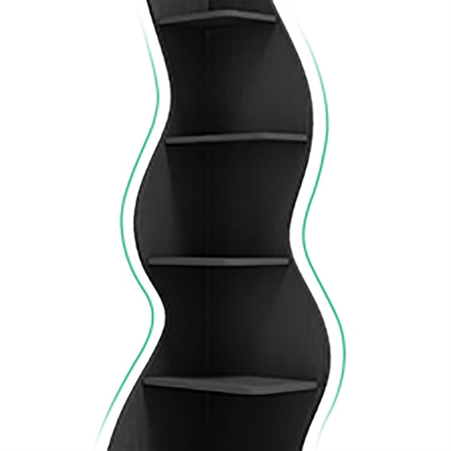 Demi Bonn 5-Tier Corner Bookcase, Wood Bookshelf Storage Organizer, 70" Tall Display Standing Shelf Unit for Bedroom, Living Room, Black