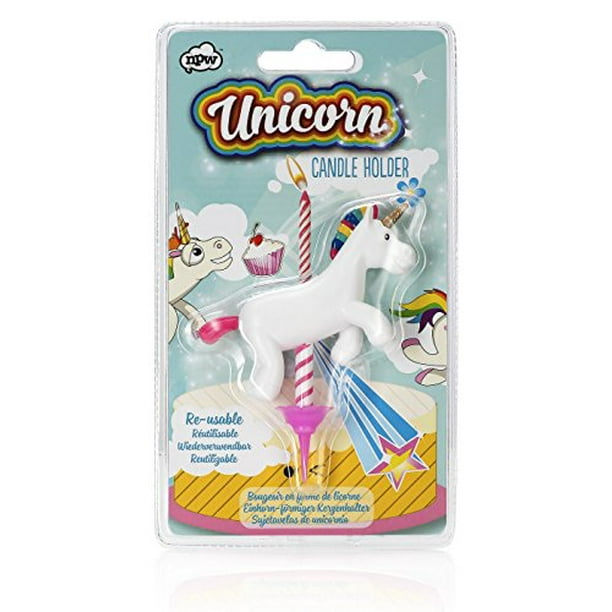 Npw Usa Novelty Unicorn Birthday Candle Holder Walmart Com