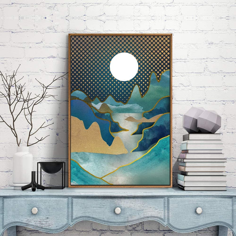 IDEA4WALL Framed Canvas Prints Wall Art Abstract Mountain Nature