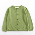 thumbnail image 5 of Wxirdiow Girls' Sweaters Girls Classic Knit Cardigan School Uniform Sweater Crewneck Button Front Outerwear Kids Girls Light Green Size,7-8 Years, 5 of 5