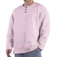 thumbnail image 1 of GigrtiJin Shirt for Men Long Sleeve Solid Color Pullover Top Quarter Button down Fall Top Lightweight Round Neck Blouse, 1 of 1