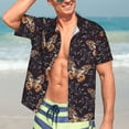 thumbnail image 7 of Honeii Butterfly1 Print Men’s Hawaiian Shirt,Classic Button-Down Short Sleeve Shirt, for Beach, Vacation, and Outdoor Activities,Medium, 7 of 7