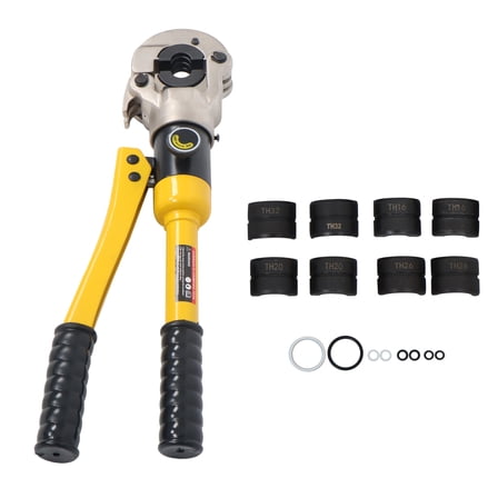 Copper Tube Fittings Crimping Tool w/ 1/2 3/4 & 1-inch Jaw Hydraulic Pipe Cutter