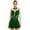 Green, variant on Doomiva Women's Figure Ice Skating Dress Long Sleeve Shiny Rhinestones Roller Skating Dancewear Red L