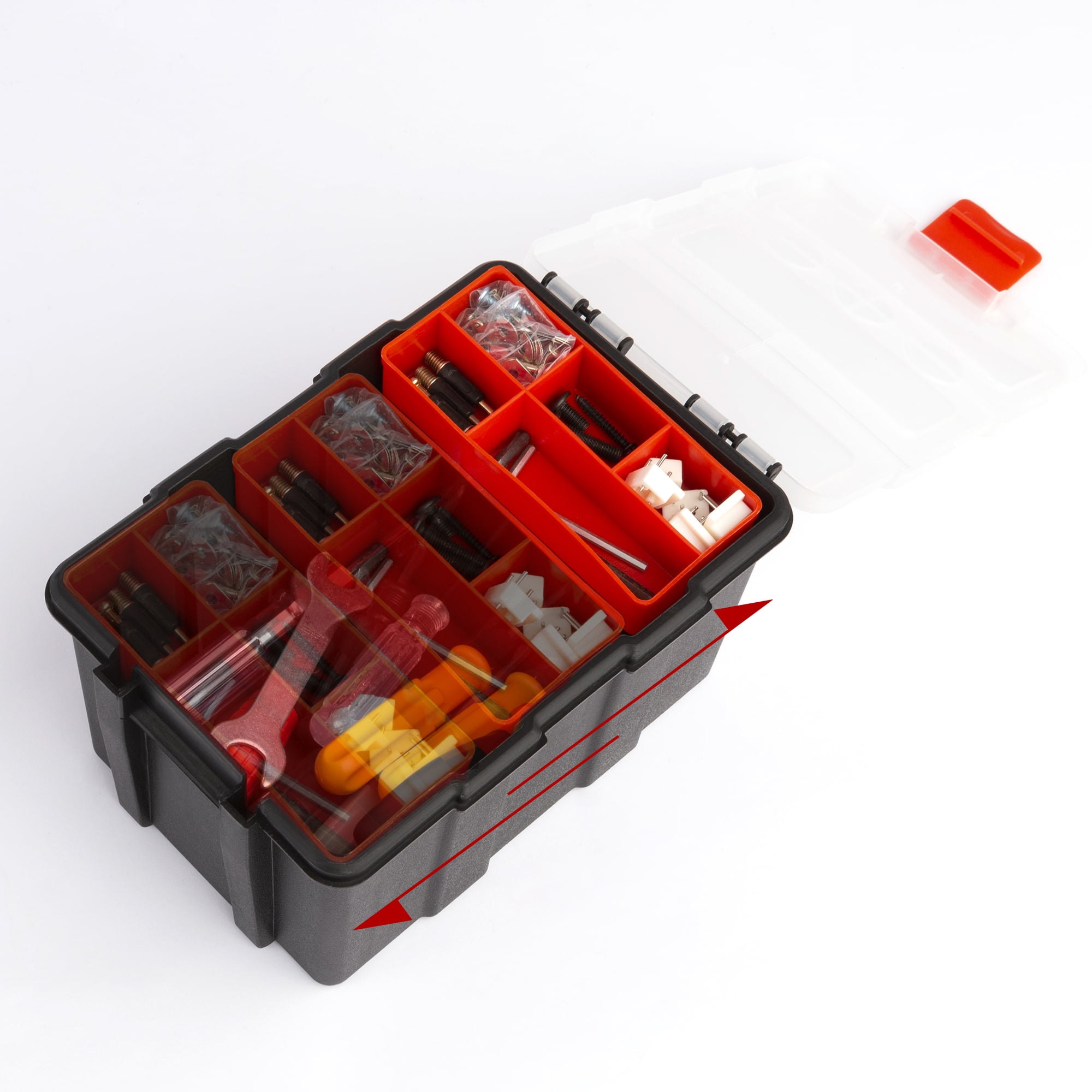 Tool Box Hardware Organizer, Portable Small Parts Storage Case