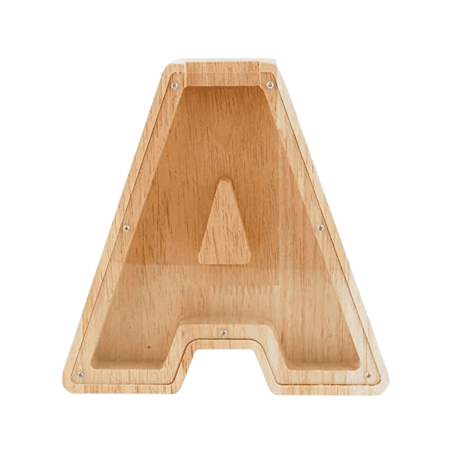 Personalized Wooden Letter Piggy Bank|Custom Handmade Coin Bank For Kids| Modern Money Saving Bank