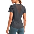 thumbnail image 4 of Maplenight Athletic T Shirts for Women Breathable Mesh Crew Neck Short Sleeve Tees Curved Hem Gym Workout Sport Shirts, 4 of 8