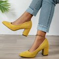 thumbnail image 2 of Win s Way Women's Pointed Toe Low Cut Chunky Heel Pumps Comfort Slip On Work Casual Dress Shoes, 2 of 9