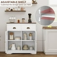 thumbnail image 5 of Coffee Bar Cabinet with Storage Modern Farmhouse Buffet Cabinet with 2 Drawers and Adjustable Shelf, Double Door Kitchen Cabinet, White, 5 of 7