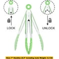 thumbnail image 2 of Serving Tongs Kitchen Tongs - Heat Resistant, Premium Stainless Steel Locking Cooking Tongs with Silicone Tips, Mini Tongs with Silicone Tips 7-Inch Kitchen Tongs, Set of 3 (Green), 2 of 6