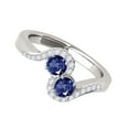 thumbnail image 3 of Aonejewelry 1.10 Ct Two Stone Sapphire and Diamond Ring 14K White Gold, 3 of 4