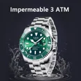 thumbnail image 3 of Reloj de pulsera Lige LG10045 de cuerpo color plateado Silver green analógico, 3 of 8
