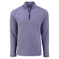 thumbnail image 2 of Men's Cutter & Buck Heather Purple Colorado Rockies Peshastin Eco Fleece Recycled Raglan Quarter-Zip Top, 2 of 3