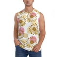 thumbnail image 2 of Goofa Sunflowers Printed Men's Sleeveless T-Shirt - Athletic Gym Workout Tank Top for Men - Moisture-Wicking, UPF 30+ Quick-Dry Muscle Tee-, 2 of 8