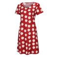 thumbnail image 4 of Otvok Womens Dresses Plus Size Daisy Print V-Neck Short Sleeve Loose Knee-Length Dress, 4 of 6