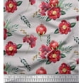 thumbnail image 1 of Soimoi Gray Cotton Duck Fabric Leaves,Pomegranate & Floral Printed Fabric 1 Yard 42 Inch Wide, 1 of 1