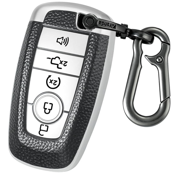 for Ford Key fob Cover,Texture case,with Keychain,Key Shell/Skin,5-Buttons fit 2018-2023 for Edge Explorer Expedition Fusion for Mustang Raptor Remote Key Vehicle Accessories