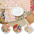 thumbnail image 4 of Pioneer Flower Floral Print Pattern Round Fitted Tablecloth with Elastic Edge,Dining Table Cover Waterproof,Outdoor Round Tablecloth for Camping,Dining,Indoor and Outdoor, 4 of 7