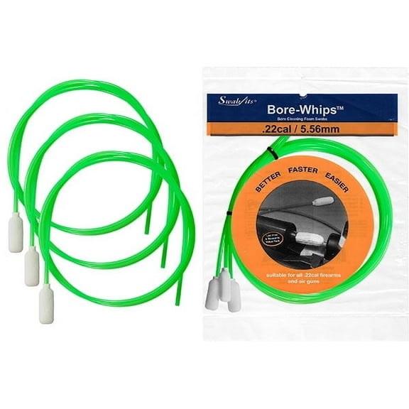 .22cal/5.56mm Pull-Thru Gun Cleaning Bore-whips™ by Swab-its® - Pull Through Cleaning Swabs: 42-0022