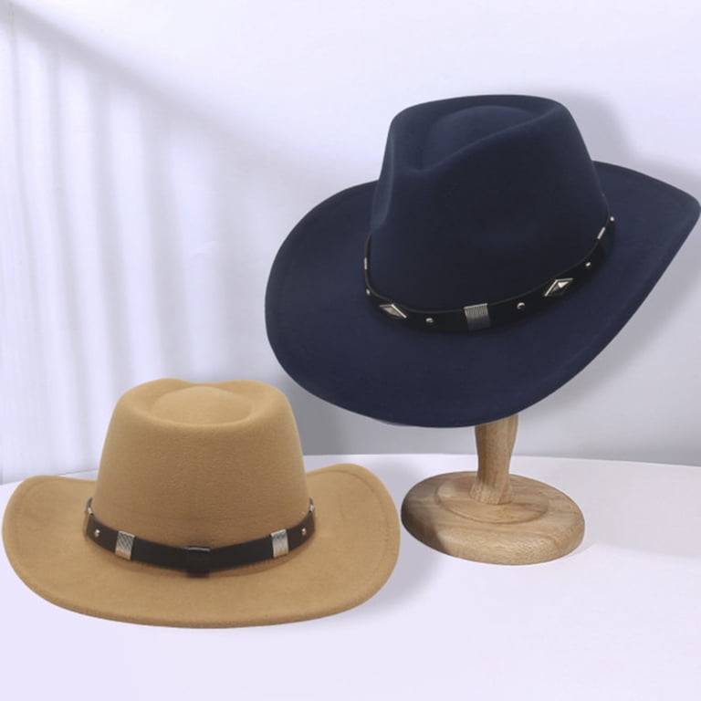 Felt Cowboy Hat with Belt Buckle for Women Men Western Party Costume CXQRR Brown Cowboy Cowgirl Hat for Women Men Western Style  main image 3