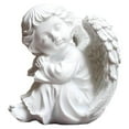 thumbnail image 2 of Resin White Angel Statue Desktop Decor model decor accents angel decorations large cherub Adorable Collection Window Props Christmas lean knee left think, 2 of 9