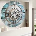 thumbnail image 4 of THE GEARS CLOCK Wall Clock with Real Moving Gears EN-LI_ 24 in Round Aqua-Green, 4 of 11