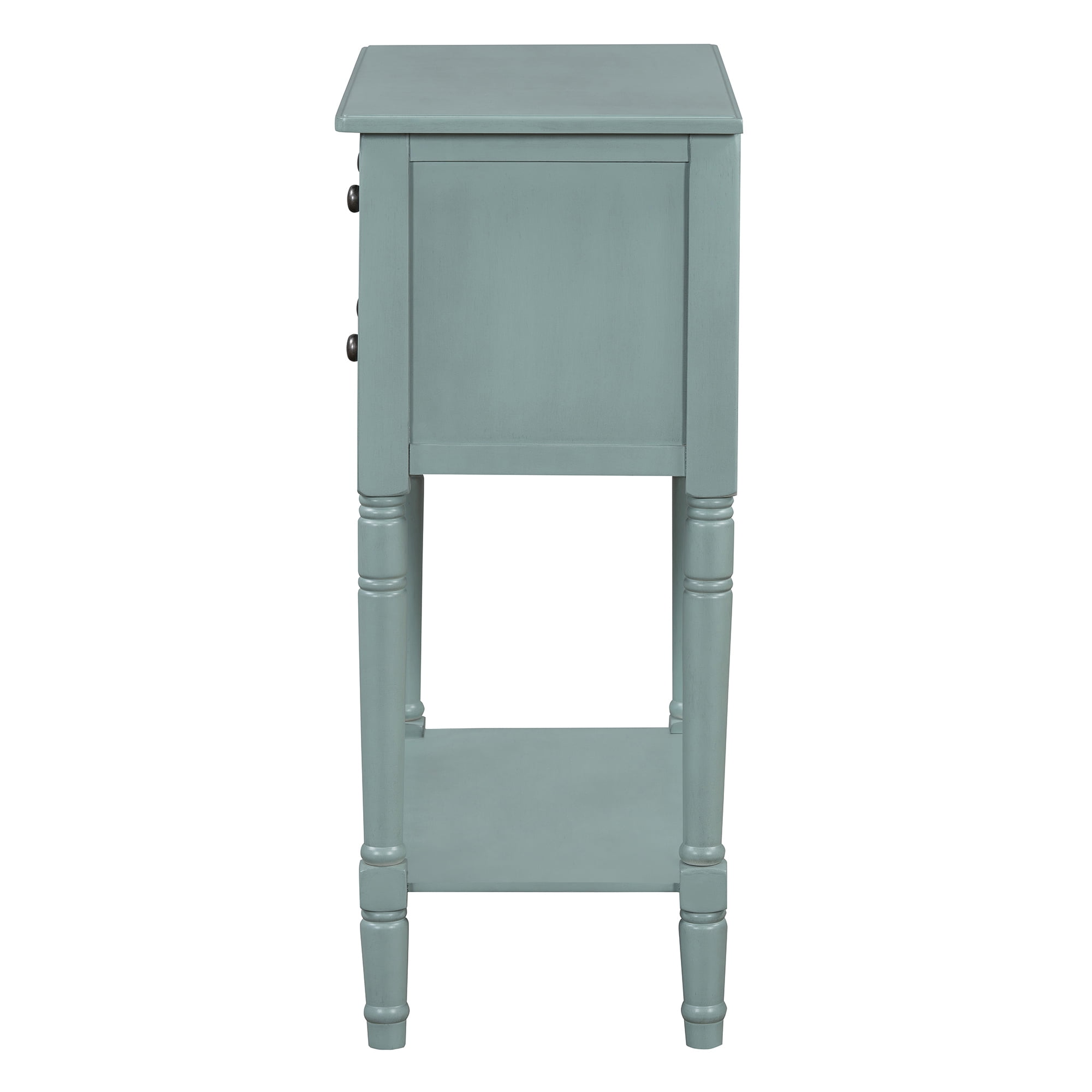 Euroco 23.7" Farmhouse Console Table with 3 Drawers, Narrow Sofa Table, Wood Entryway Table with Bottom Shelf for Living Room, Foyer,Light Blue