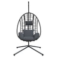 thumbnail image 2 of vidaXL Chaise Suspendue en Forme d'Œuf avec Support en Rotin Anthracite et Acier, 2 of 5