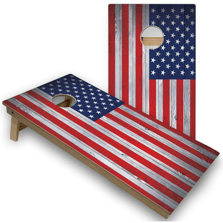 Skip s Garage American Flag Cornhole Board Set Walmart