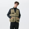 thumbnail image 5 of Youthup Men's Multi-Pocket Fleece Vest with Gear Loops - Zip Front V-Neck Sleeveless Jacket for All-Season Outdoor Activities, 5 of 10