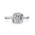 thumbnail image 2 of AFFY Solitaire Anniversary Wedding Rings for Women Center 7MM Cushion Cut Lab Created Moissanite Engagement Ring Jewelry Gift for Her In 14K White Gold Over Sterling Silver Size 5, 2 of 6