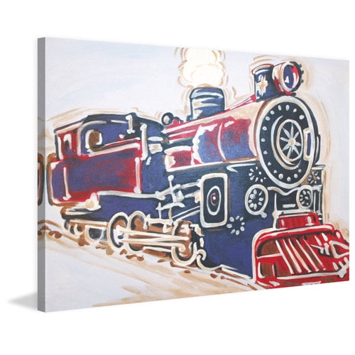 Marmont Hill "Vintage Train" by Reesa Qualia Painting Print on Wrapped Canvas