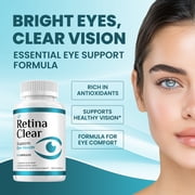 Retina Clear Eye Support Supplement – RetinaClear Capsules Eye Vitamins Healthy Vision,1 Pack, 60 Capsules