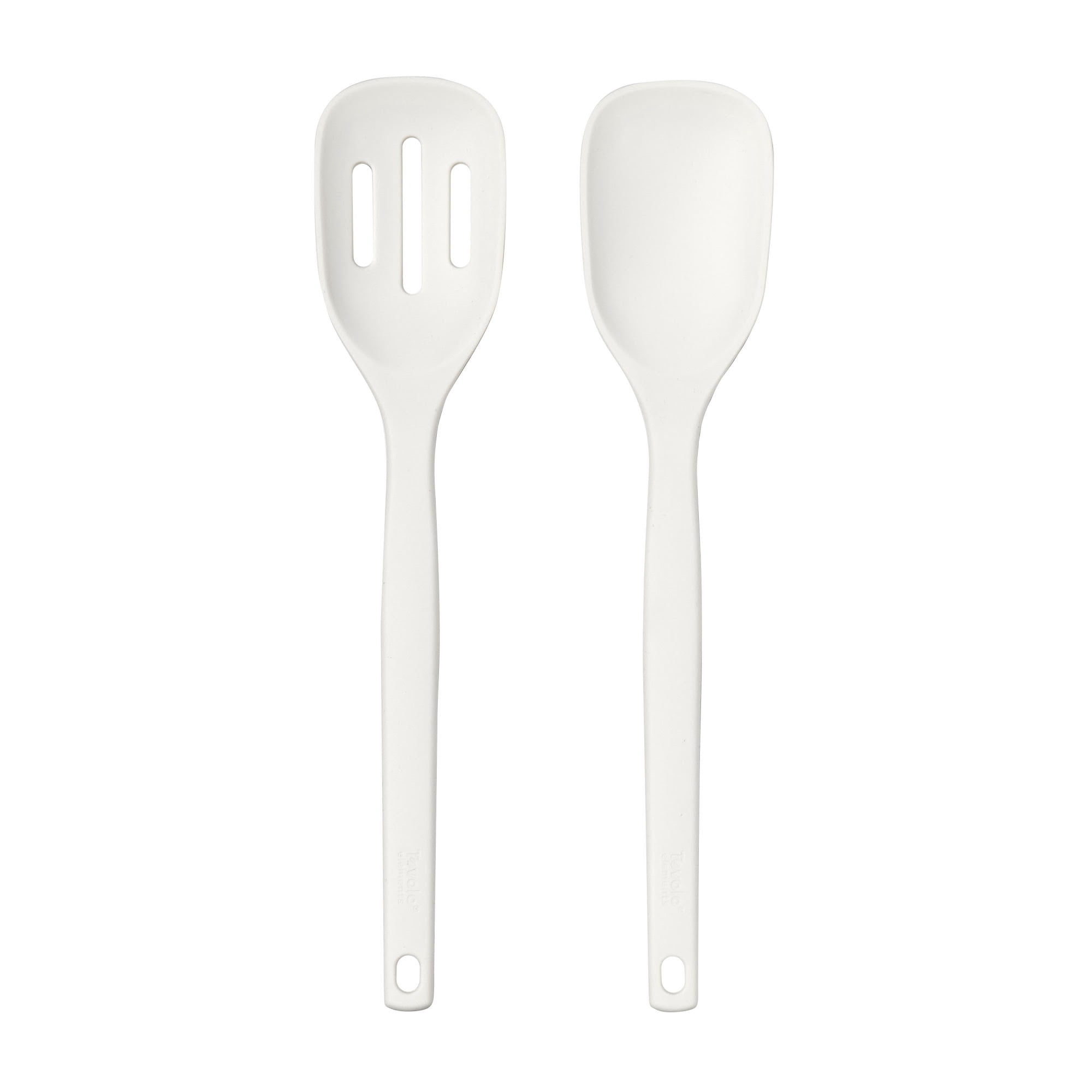 Tovolo Elements Silicone Spoon Set of 2, Mixing and Slotted, Buttercream