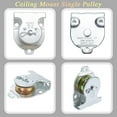 thumbnail image 3 of LAICAIW Ceiling Mount Single Pulley 1-1/2 Inch Wall Mount Pulley Ceiling Pulley for 3/8" Wire or Rope, Pack of 6, 3 of 7